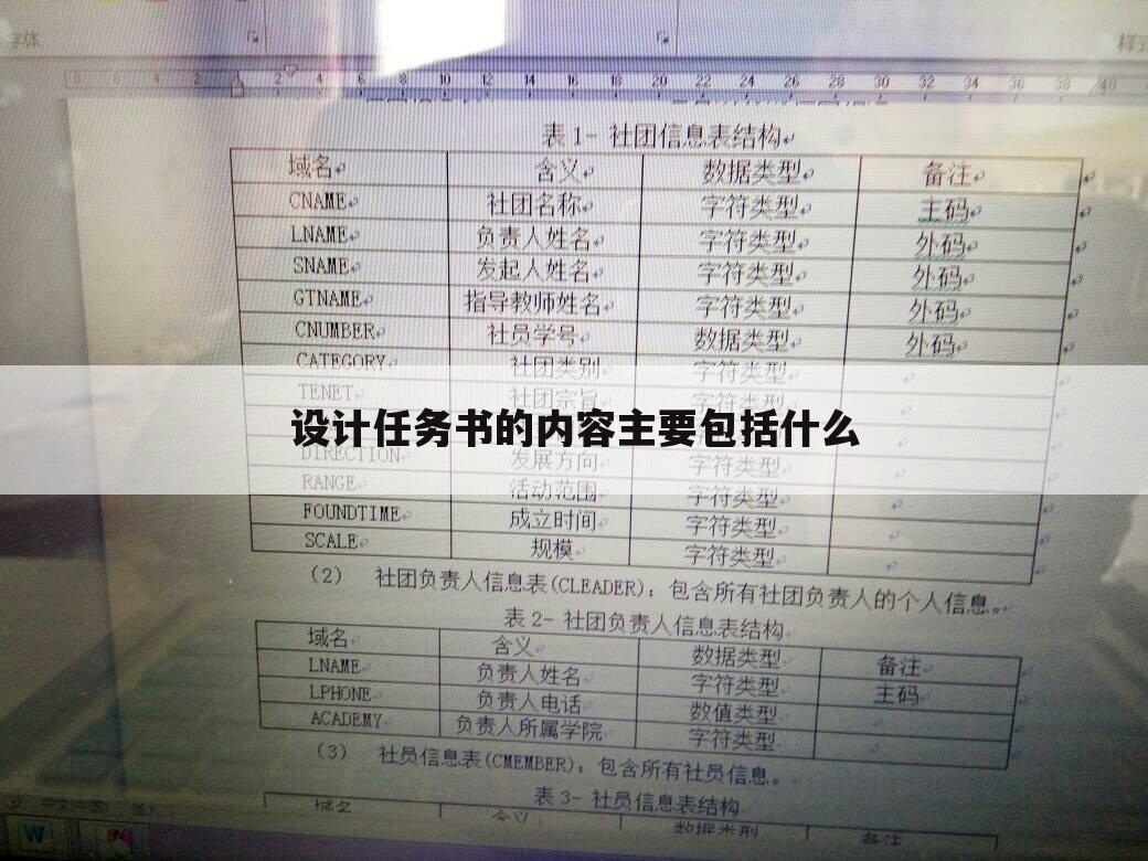 设计任务书的内容主要包括什么