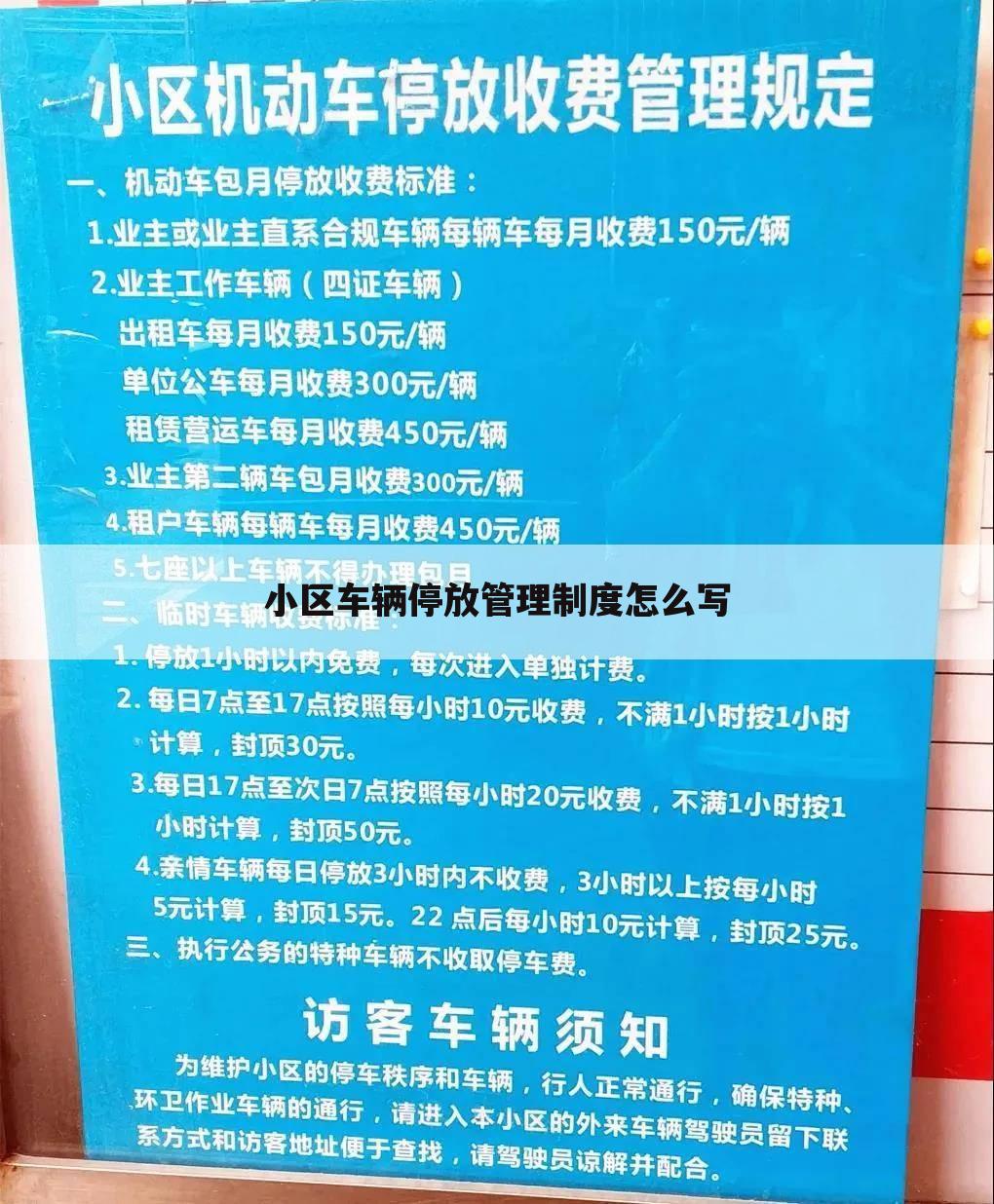小区车辆停放管理制度怎么写