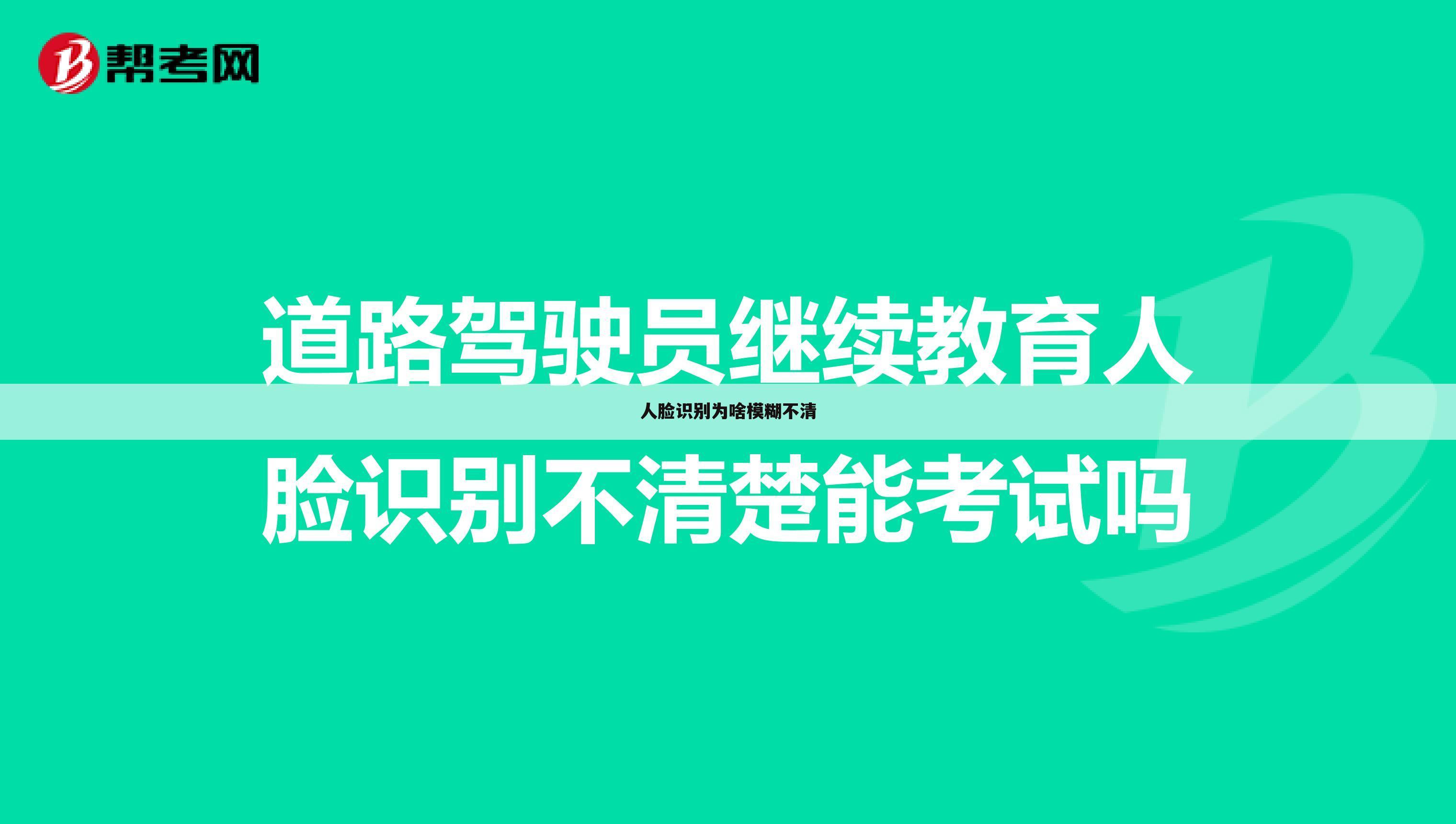 人脸识别为啥模糊不清