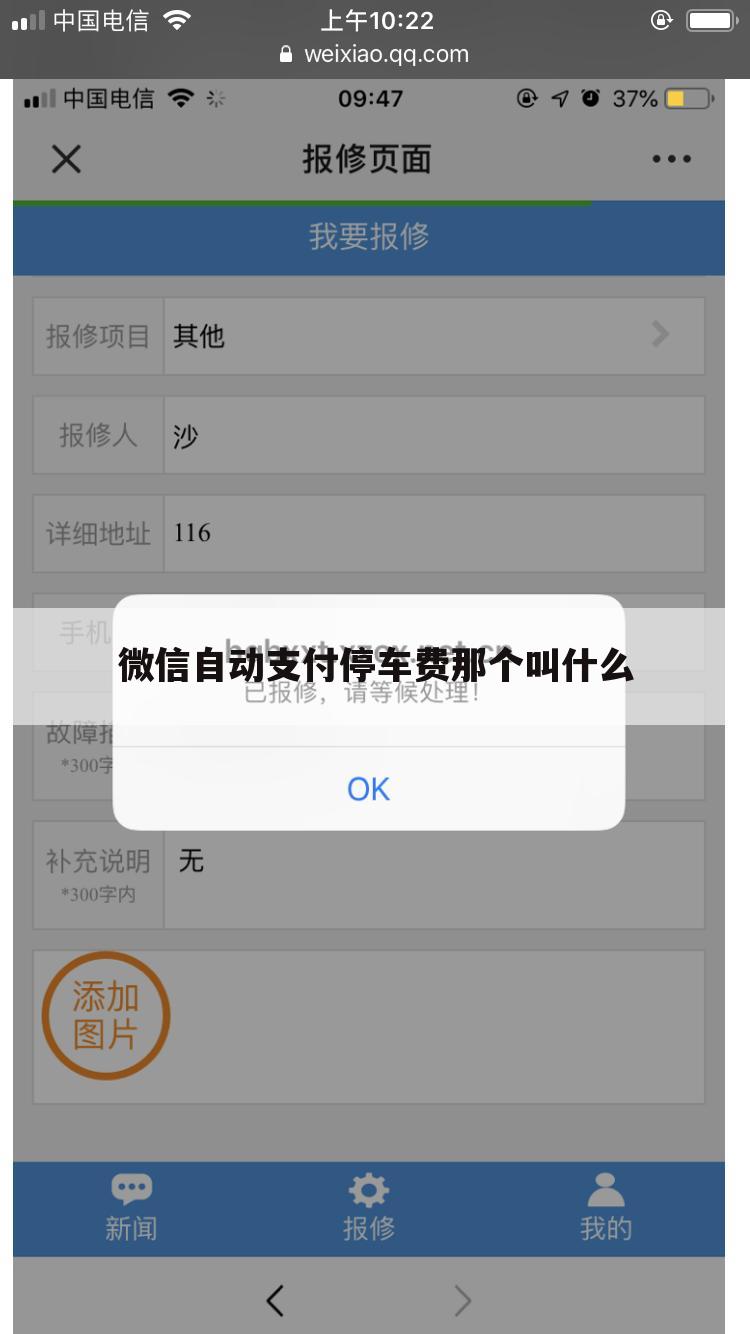 微信自动支付停车费那个叫什么