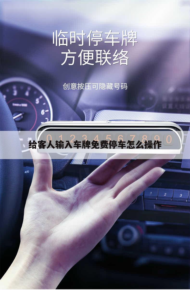 给客人输入车牌免费停车怎么操作