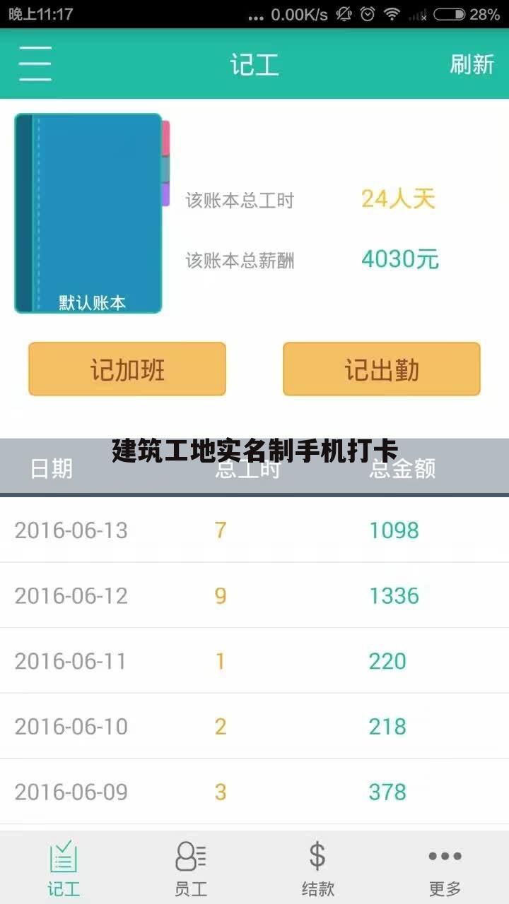 建筑工地实名制手机打卡