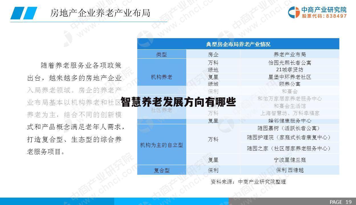 智慧养老发展方向有哪些