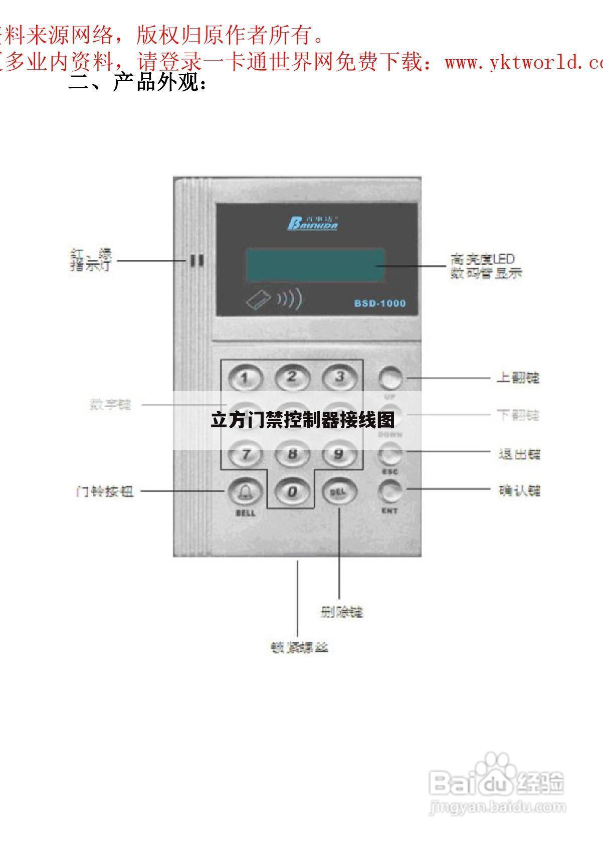 立方门禁控制器接线图