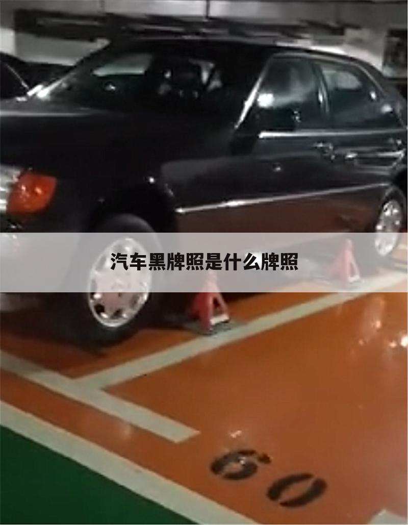 汽车黑牌照是什么牌照