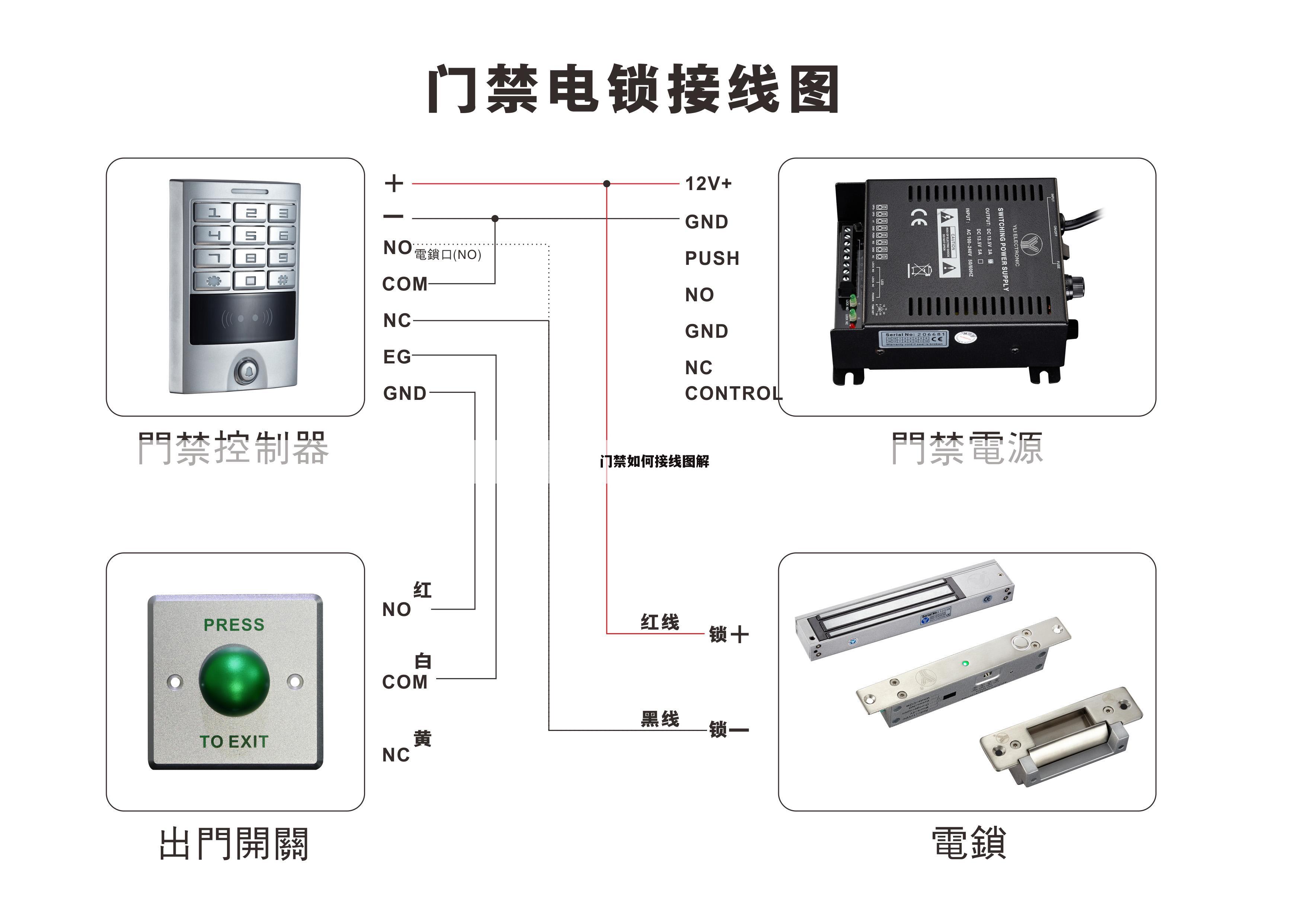 门禁如何接线图解