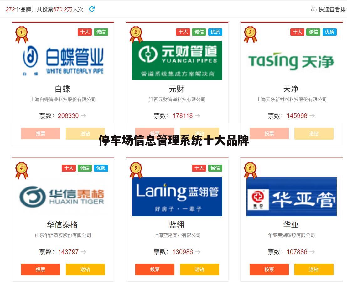 停车场信息管理系统十大品牌