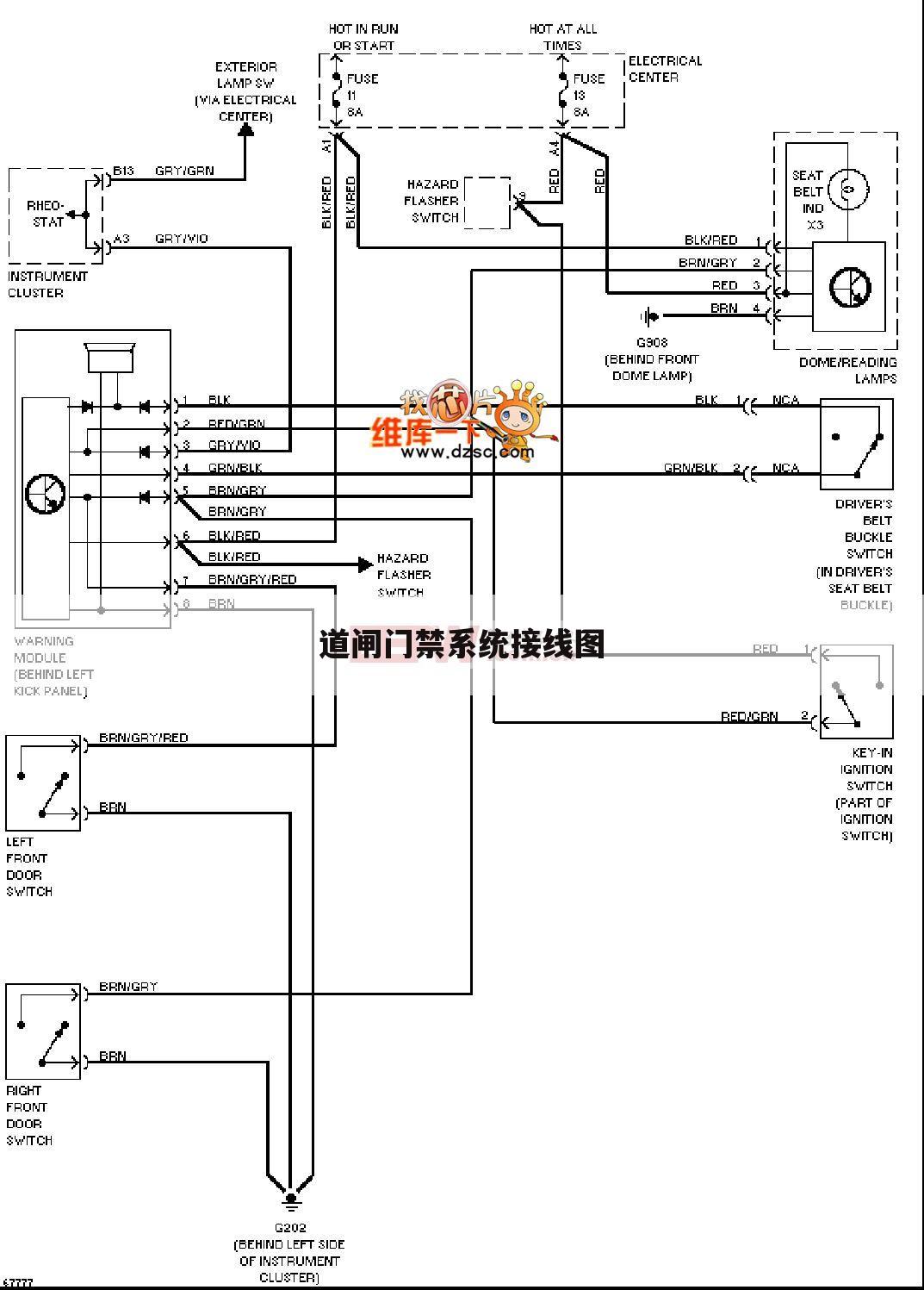 道闸门禁系统接线图