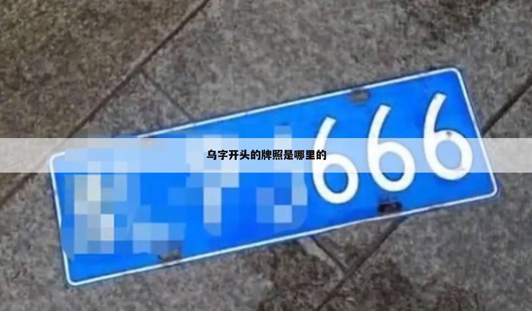 乌字开头的牌照是哪里的