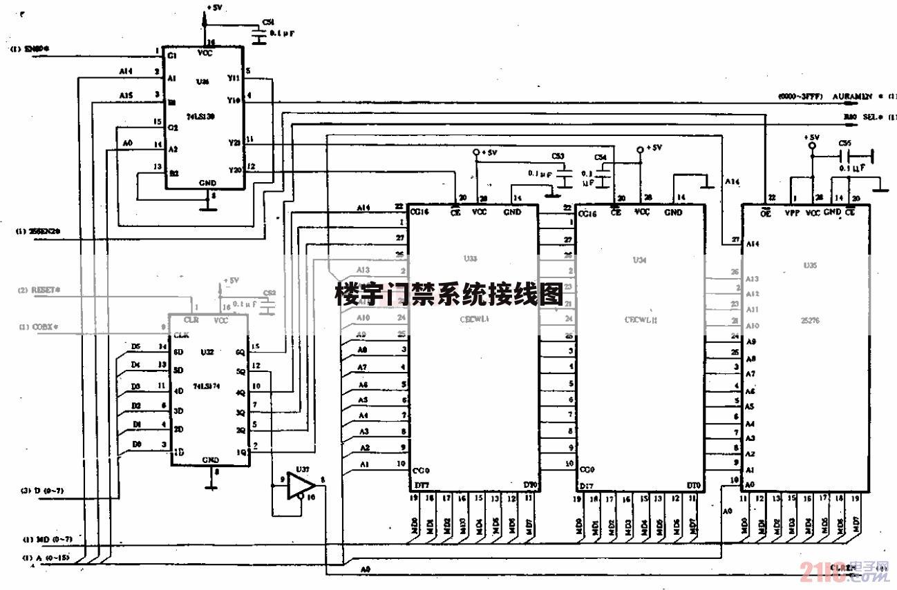 楼宇门禁系统接线图