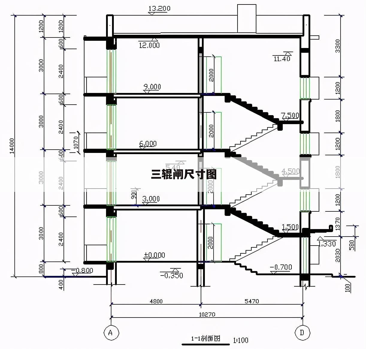 三辊闸尺寸图