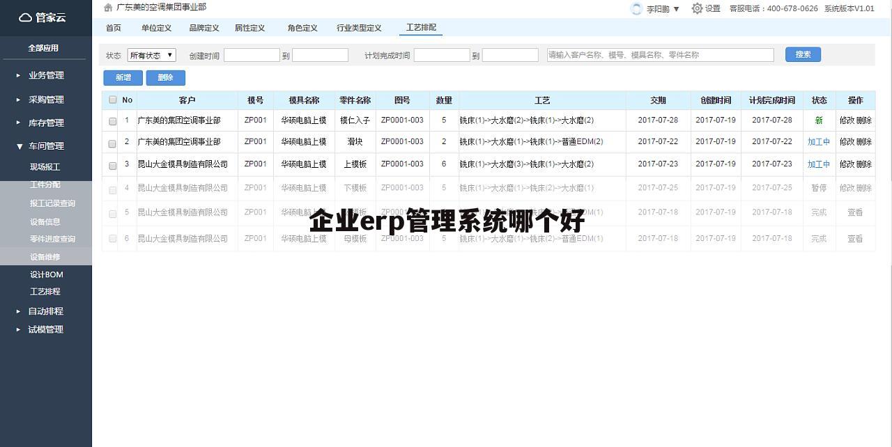 企业erp管理系统哪个好