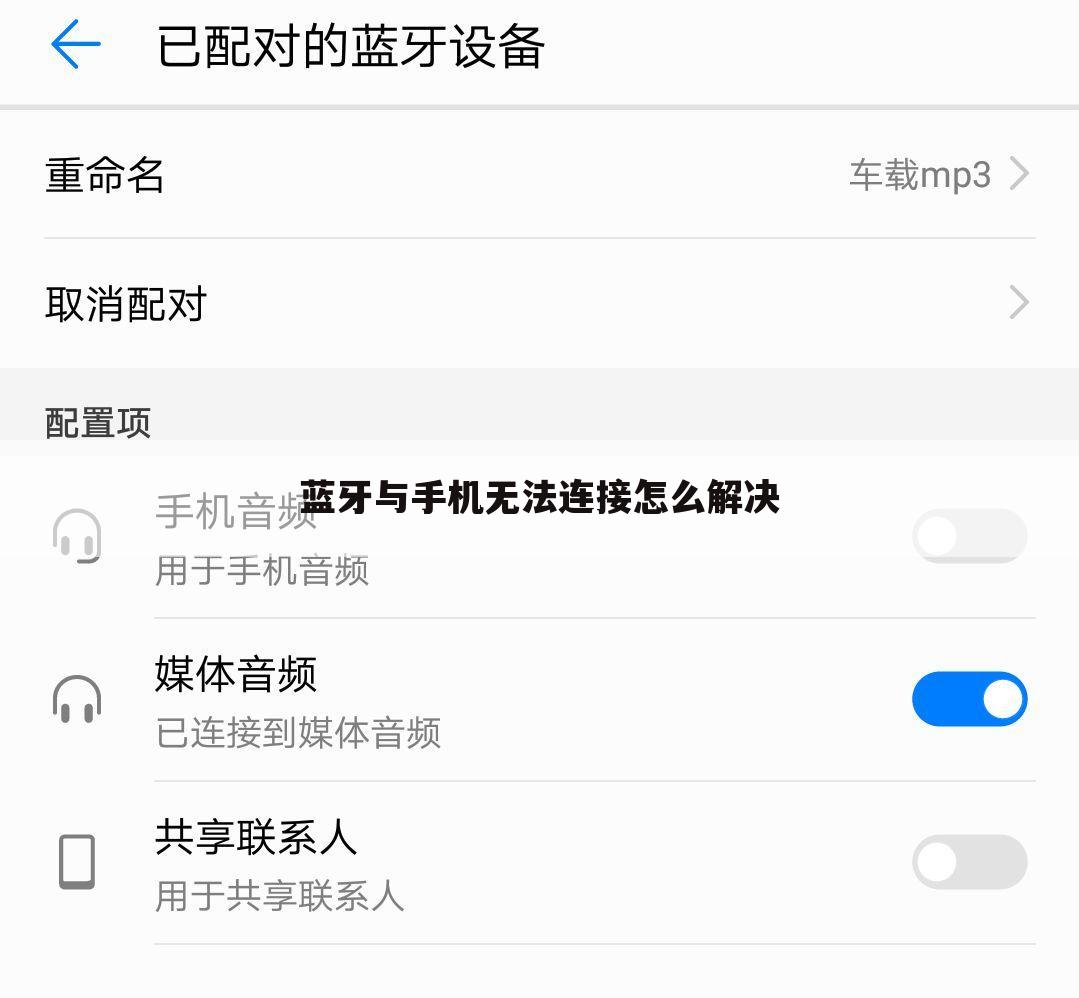 蓝牙与手机无法连接怎么解决