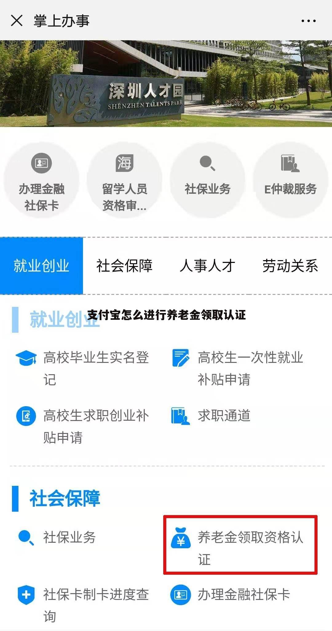 支付宝怎么进行养老金领取认证