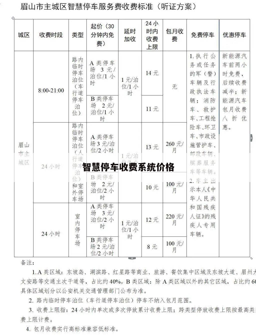 智慧停车收费系统价格