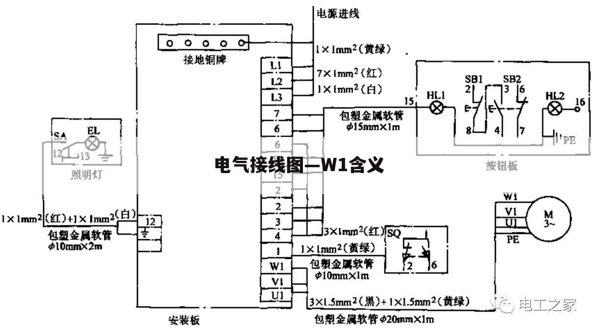 电气接线图—W1含义