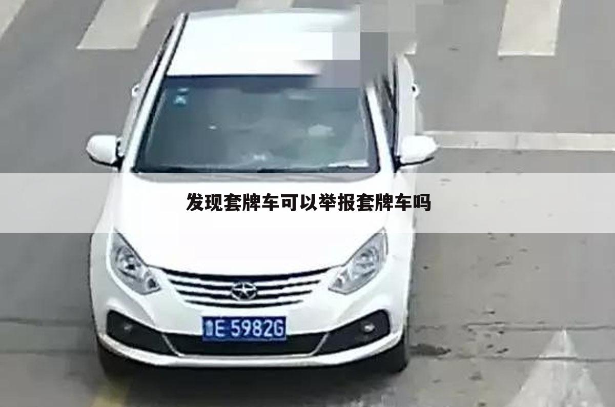 发现套牌车可以举报套牌车吗