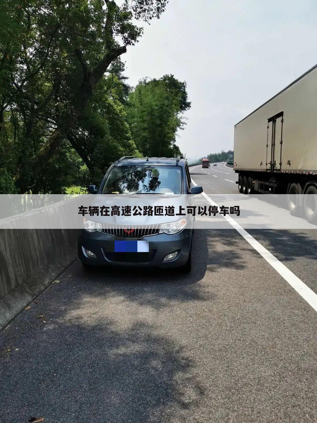 车辆在高速公路匝道上可以停车吗
