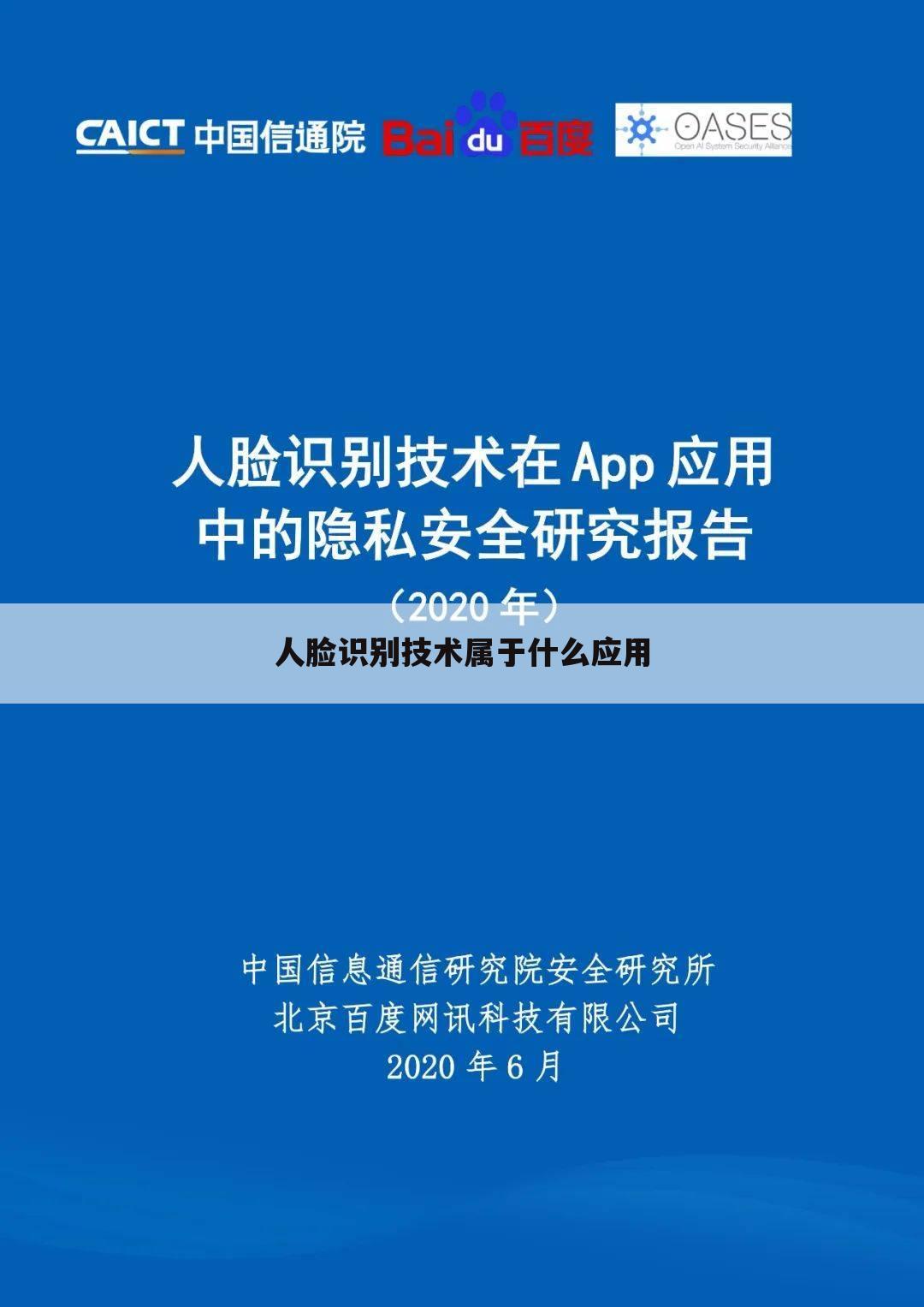 人脸识别技术属于什么应用