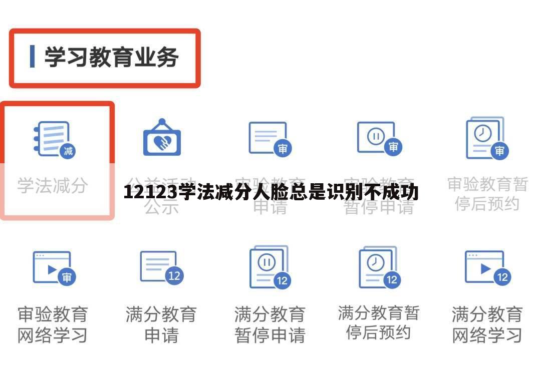 12123学法减分人脸总是识别不成功