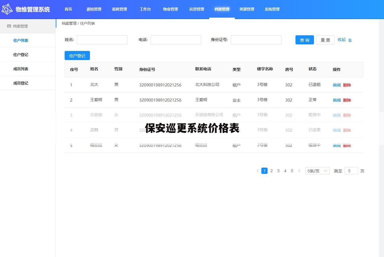 保安巡更系统价格表
