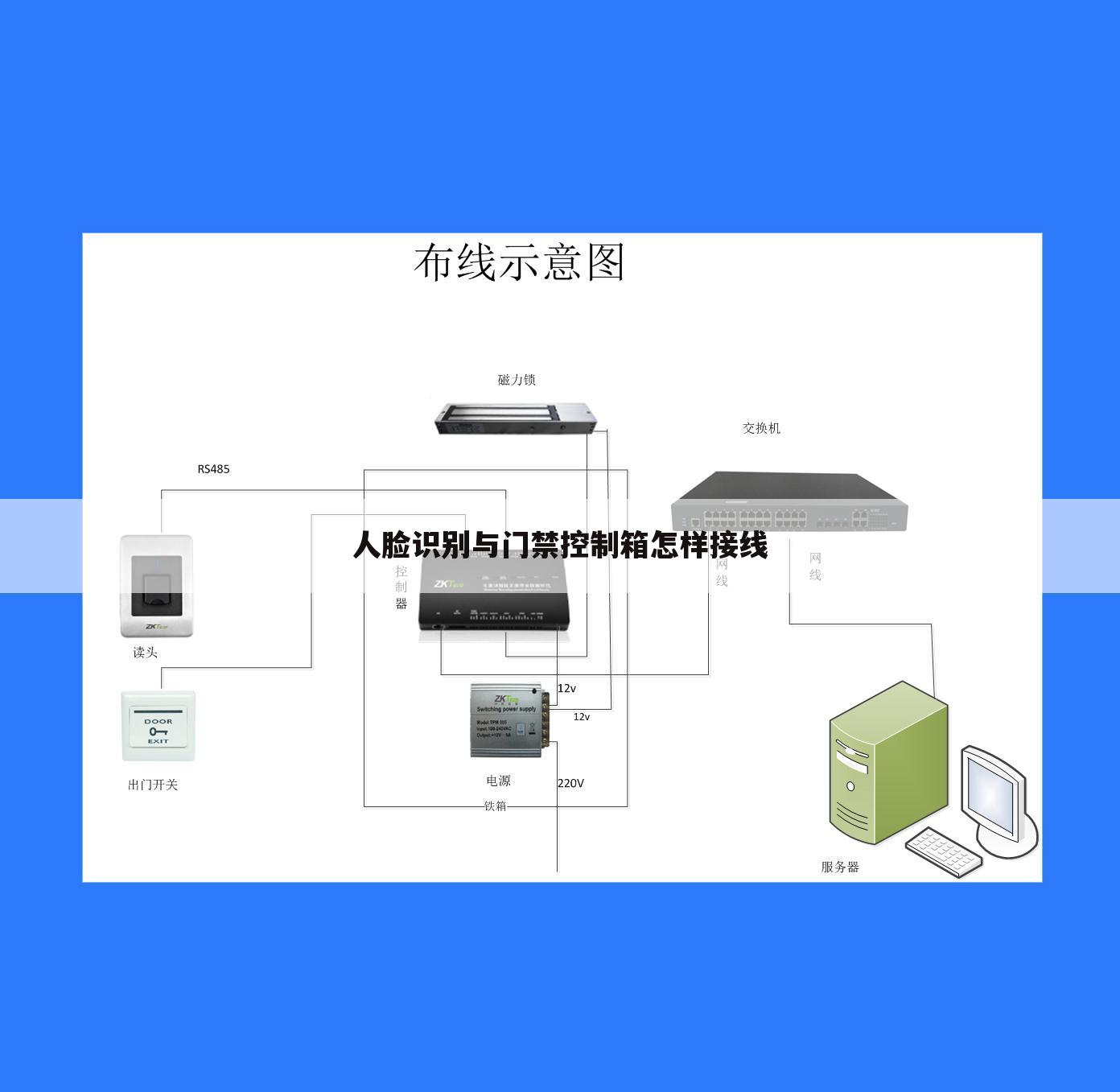 人脸识别与门禁控制箱怎样接线