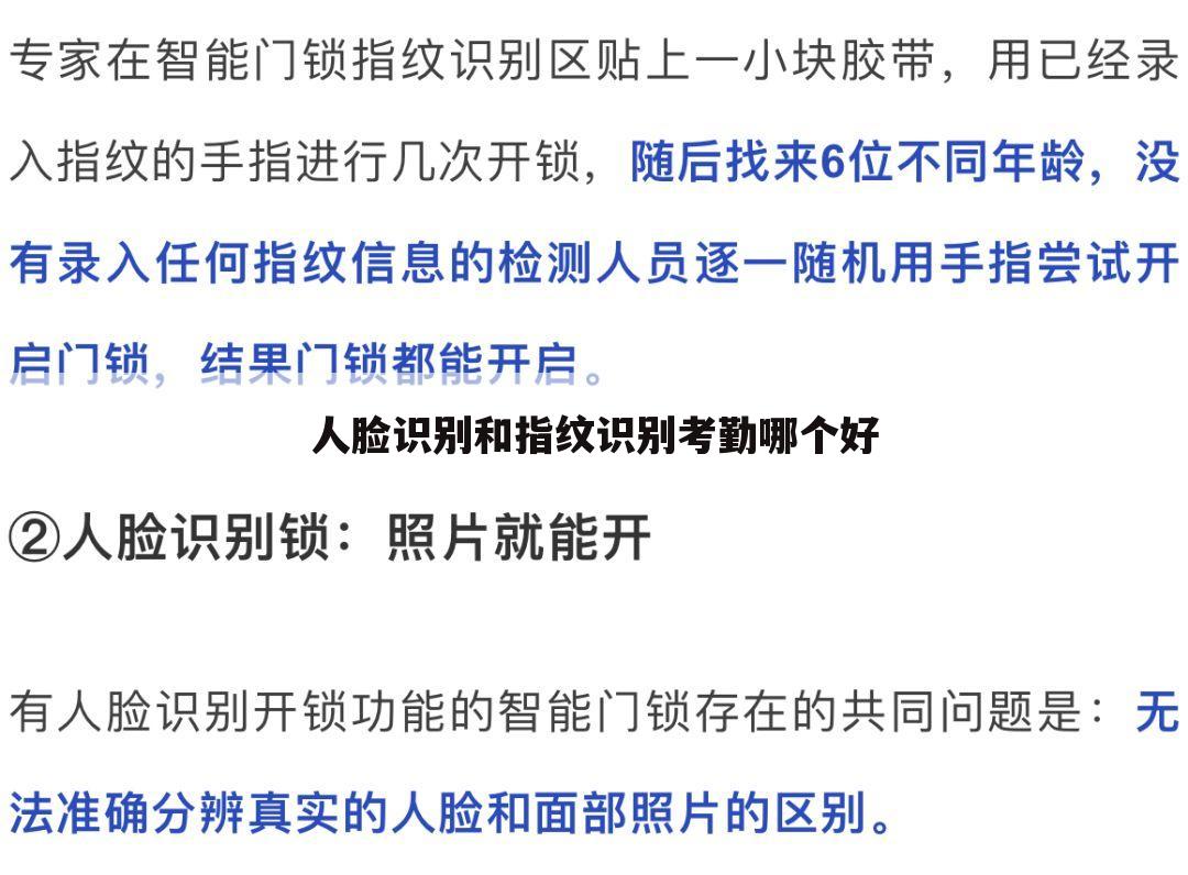 人脸识别和指纹识别考勤哪个好