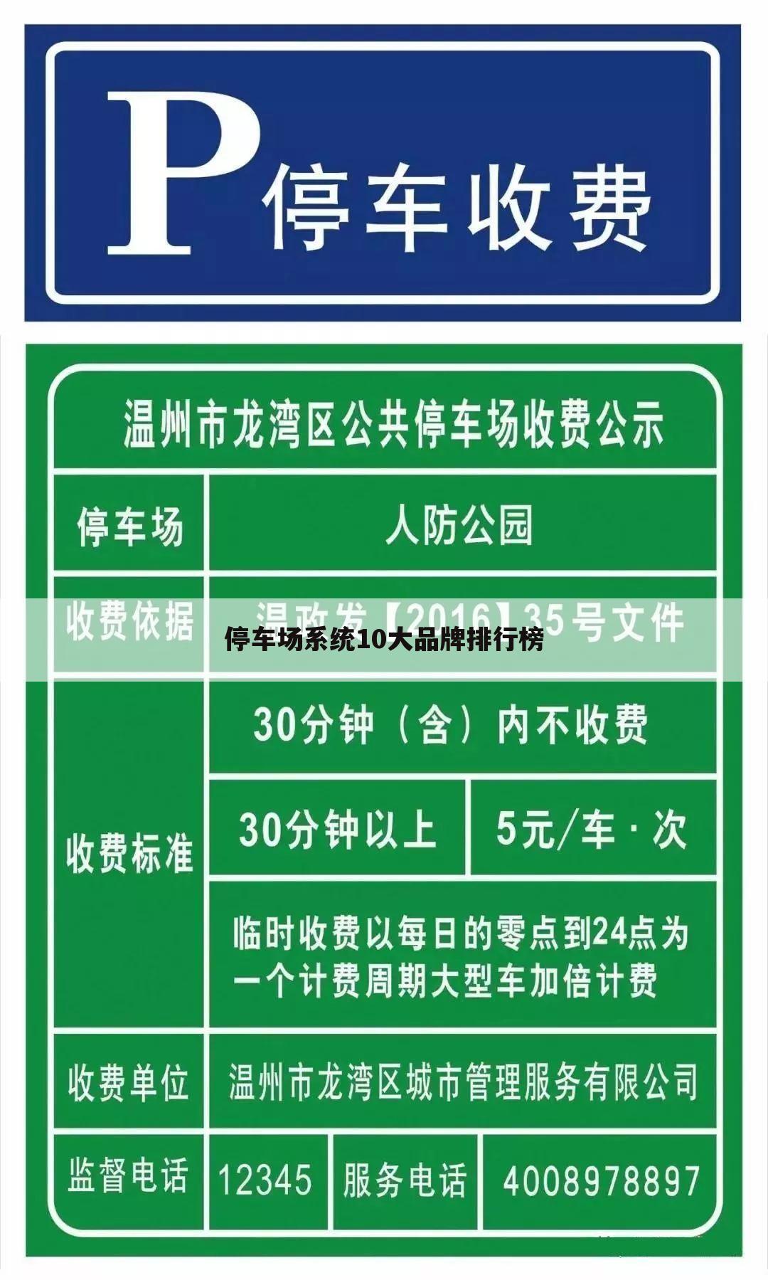 停车场系统10大品牌排行榜