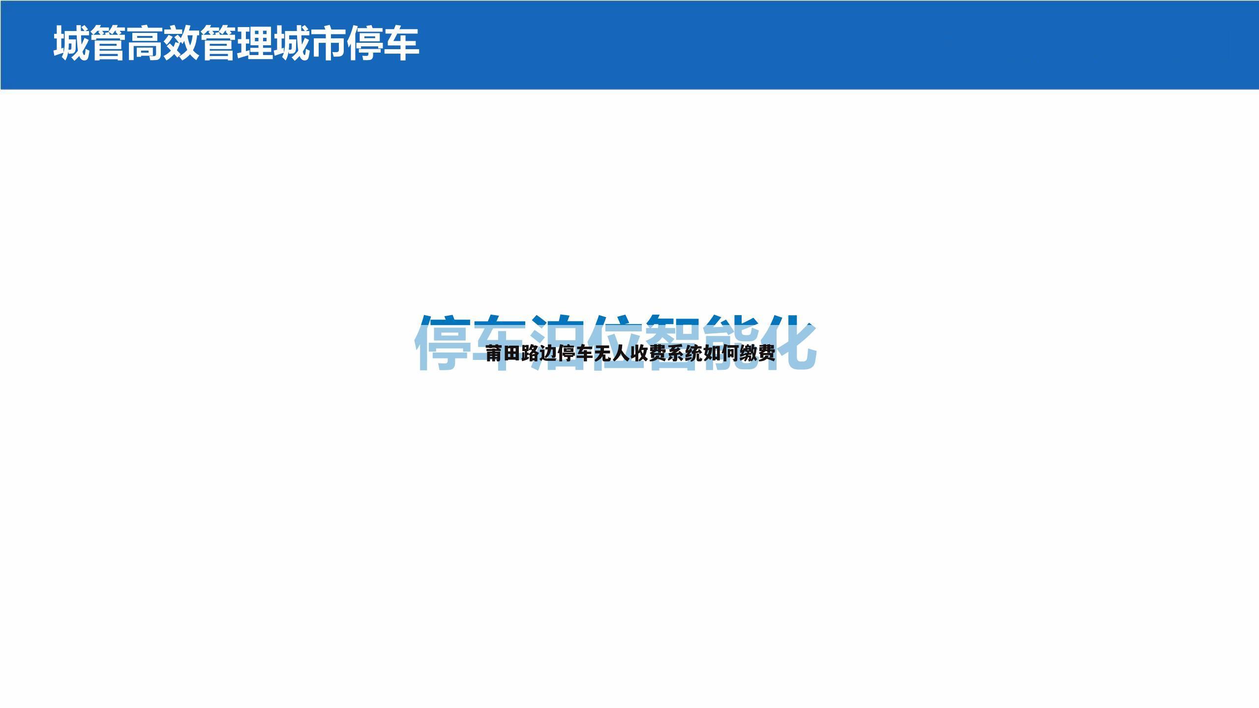 莆田路边停车无人收费系统如何缴费