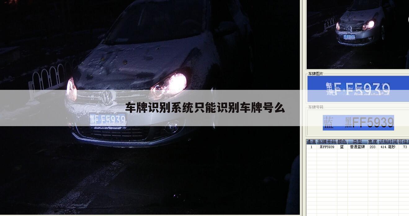 车牌识别系统只能识别车牌号么