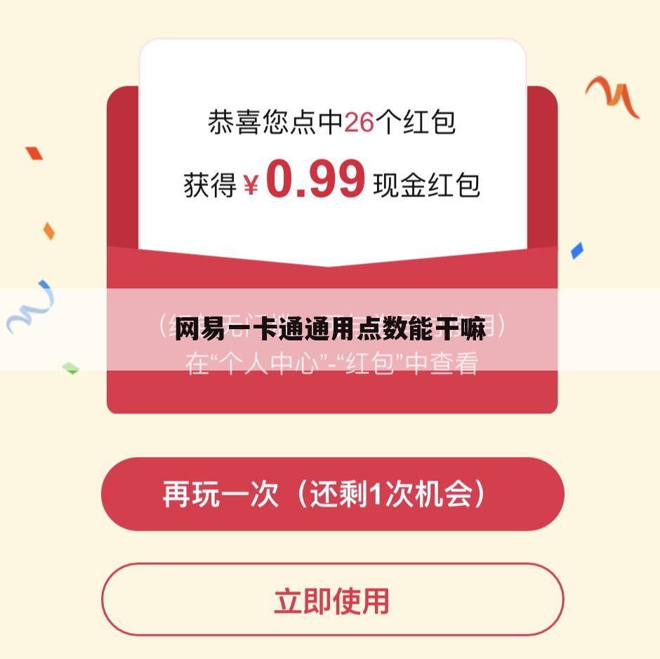 网易一卡通通用点数能干嘛