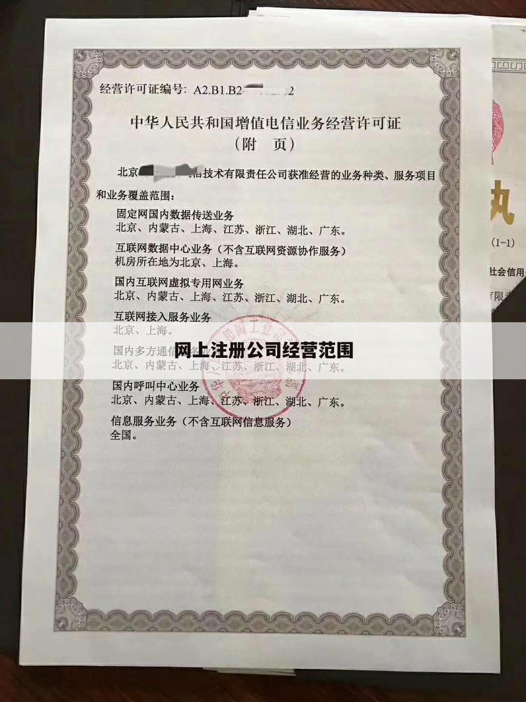 网上注册公司经营范围