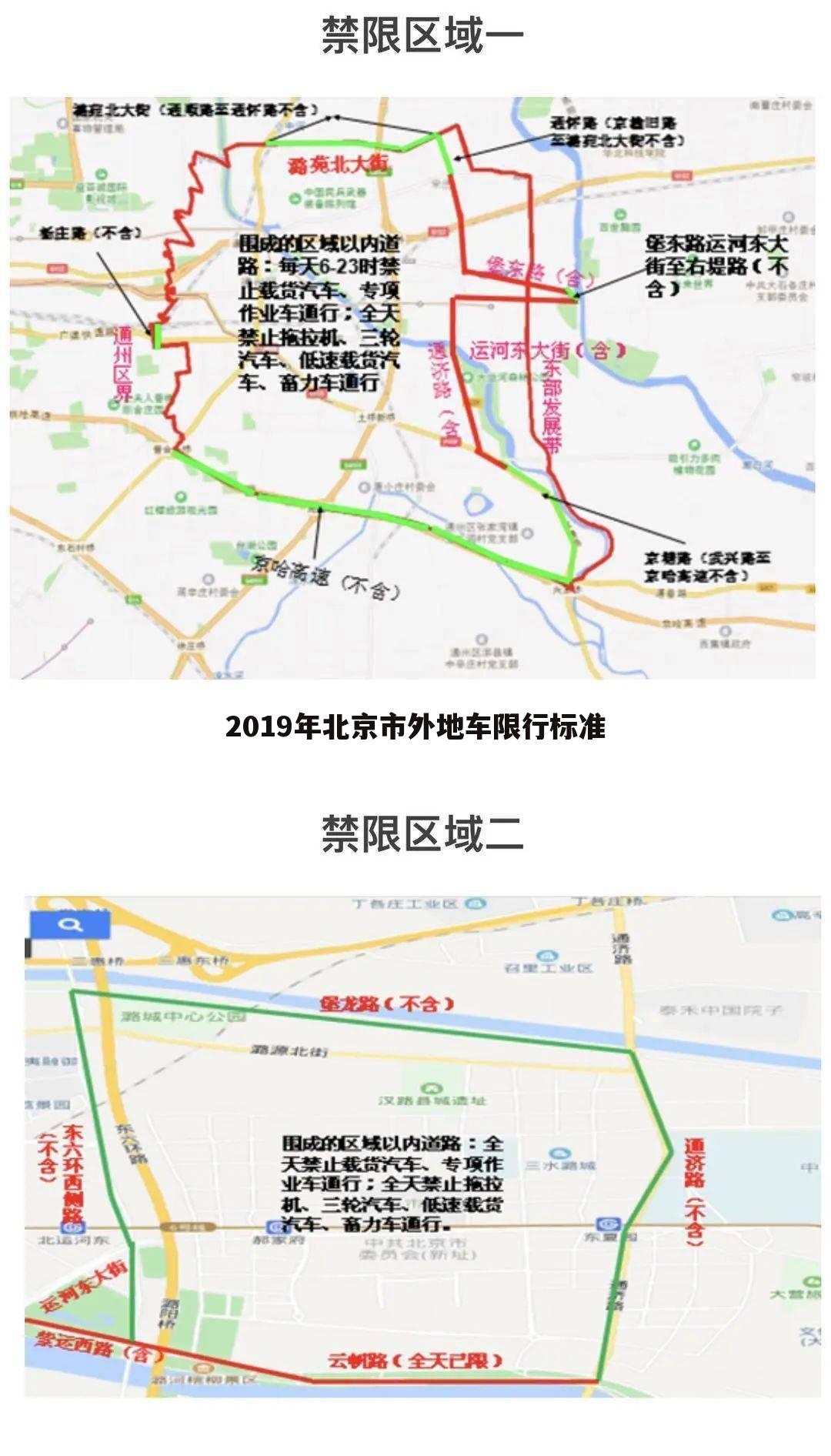 2019年北京市外地车限行标准