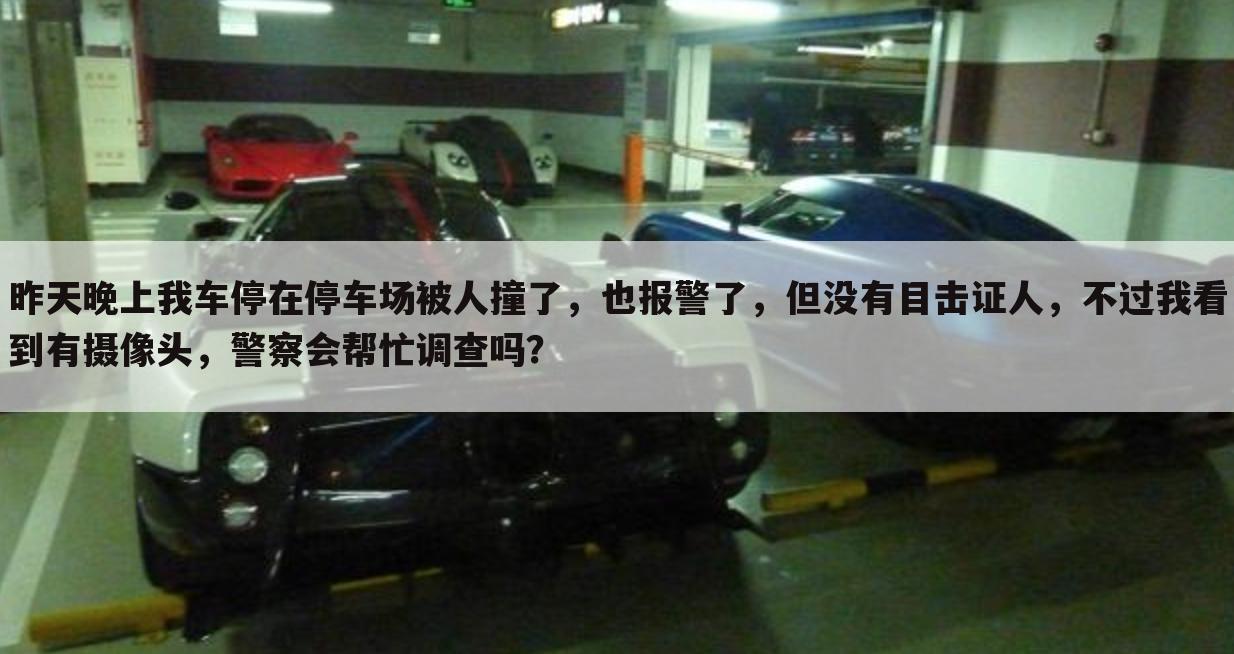 昨天晚上我车停在停车场被人撞了,也报警了,但没有目击证人,不过我看到有摄像头,警察会帮忙调查吗?