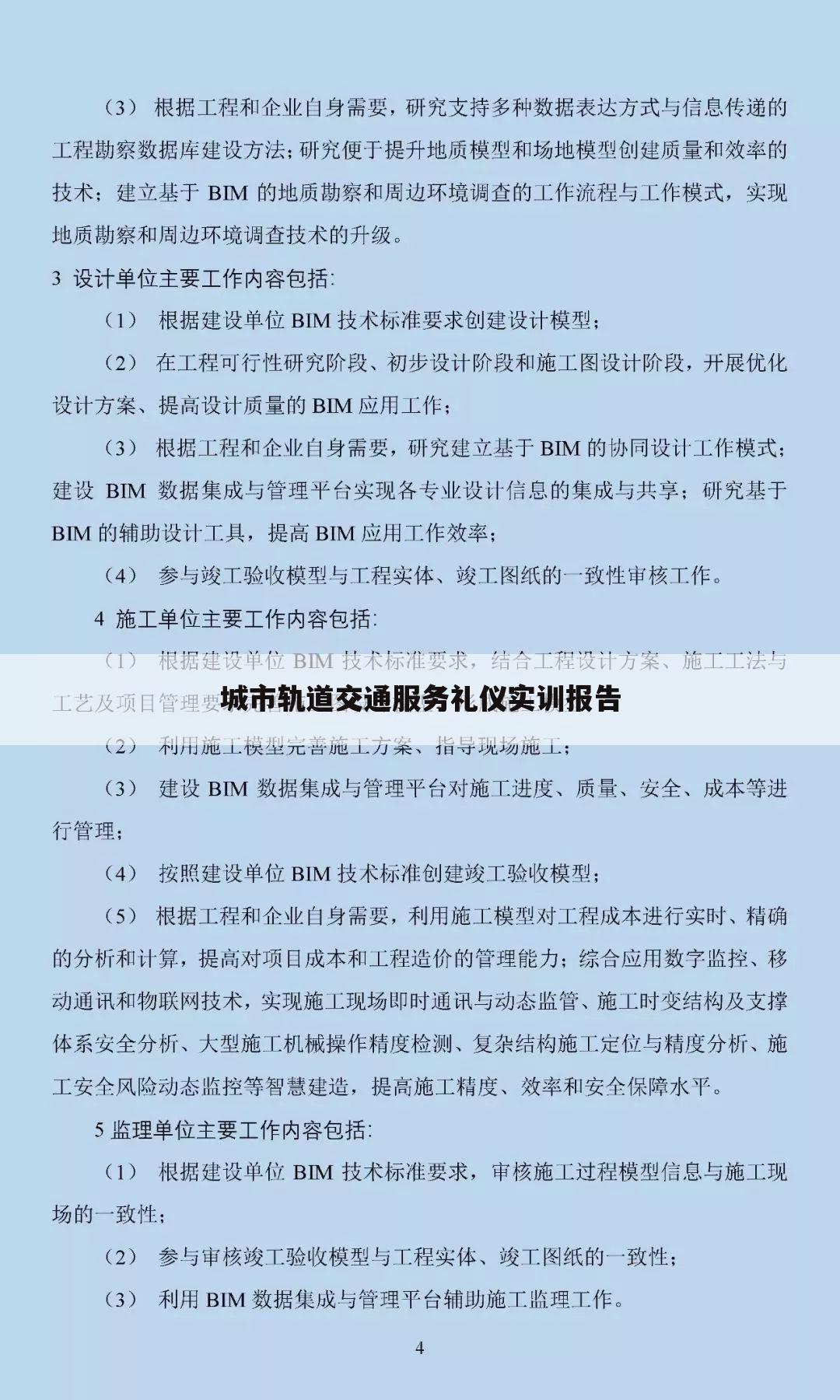城市轨道交通服务礼仪实训报告