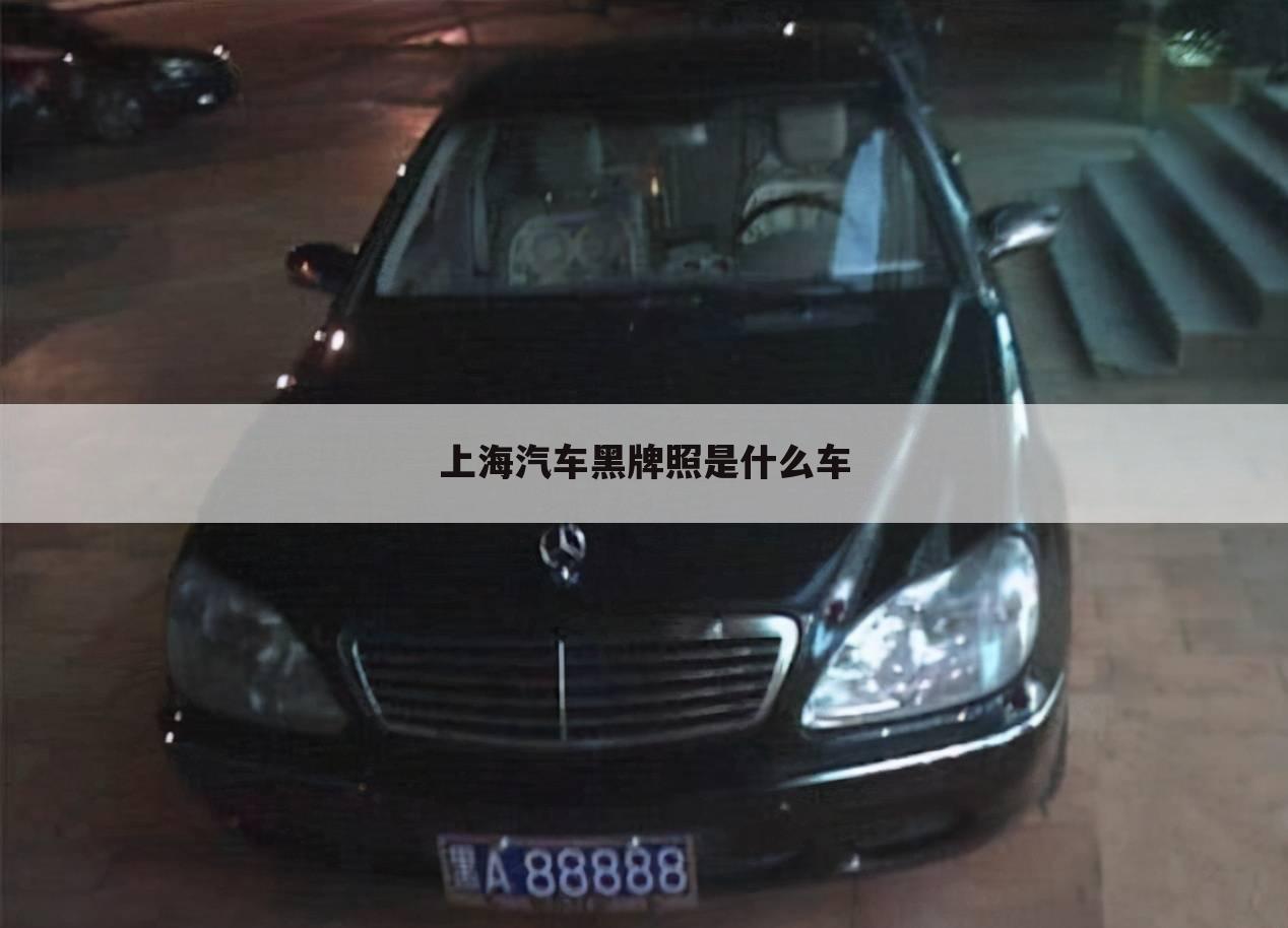 上海汽车黑牌照是什么车