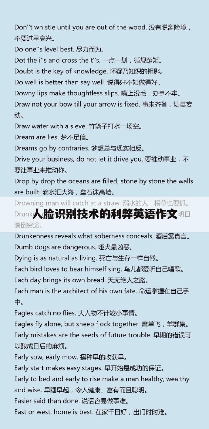 人脸识别技术的利弊英语作文