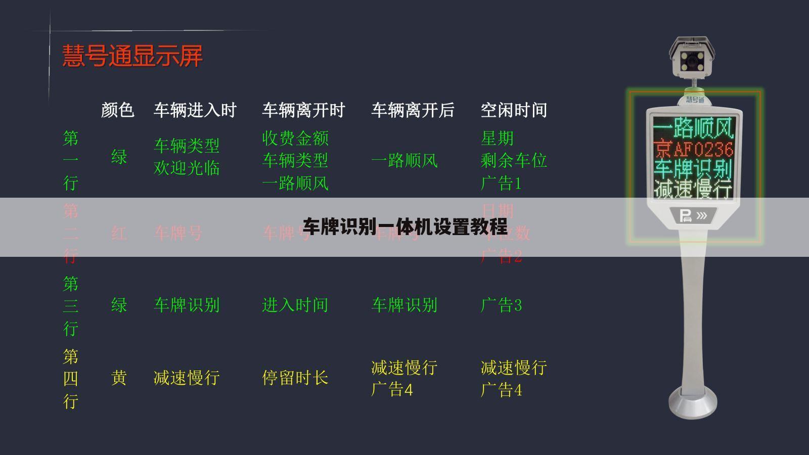 车牌识别一体机设置教程
