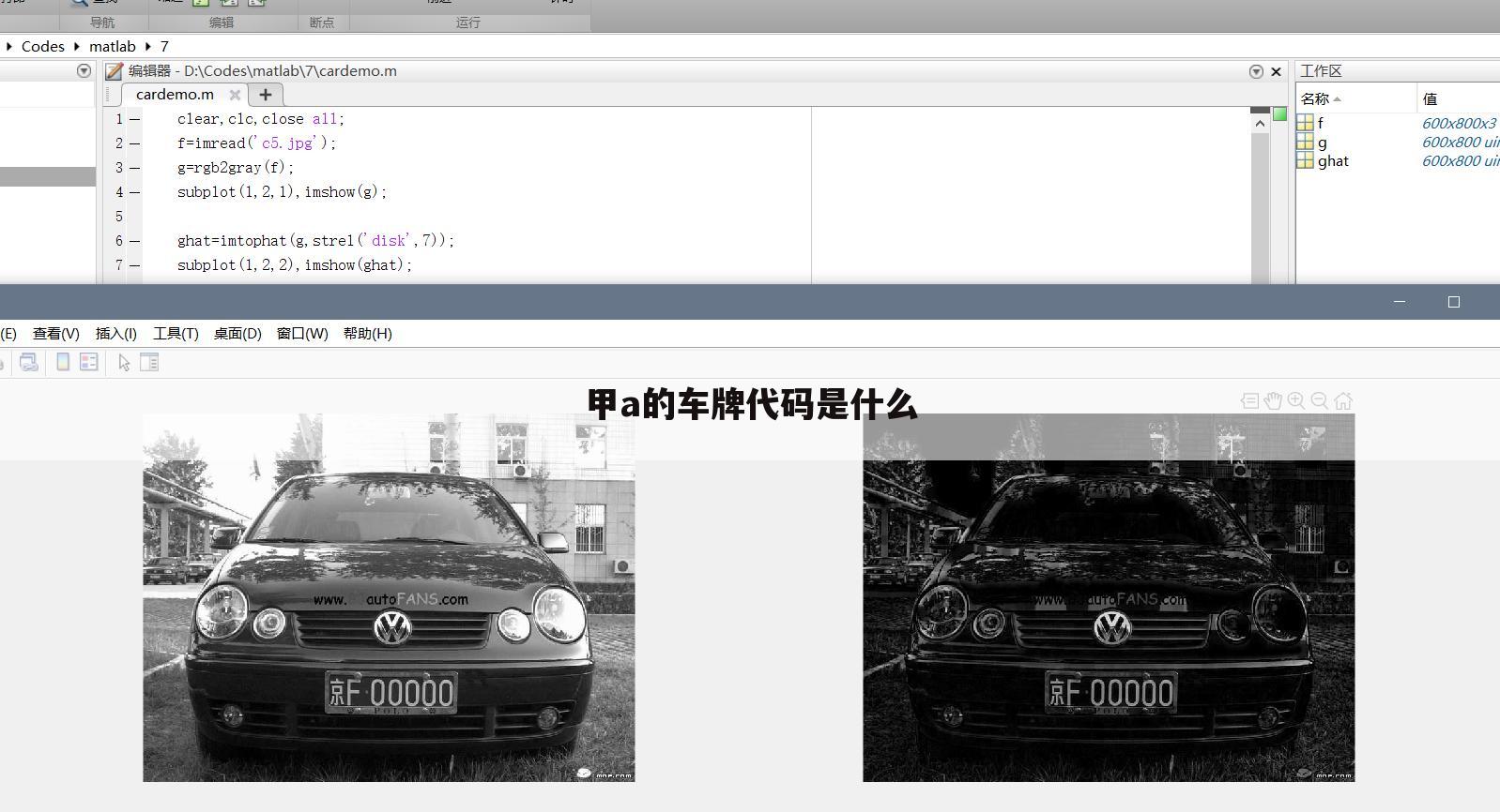 甲a的车牌代码是什么