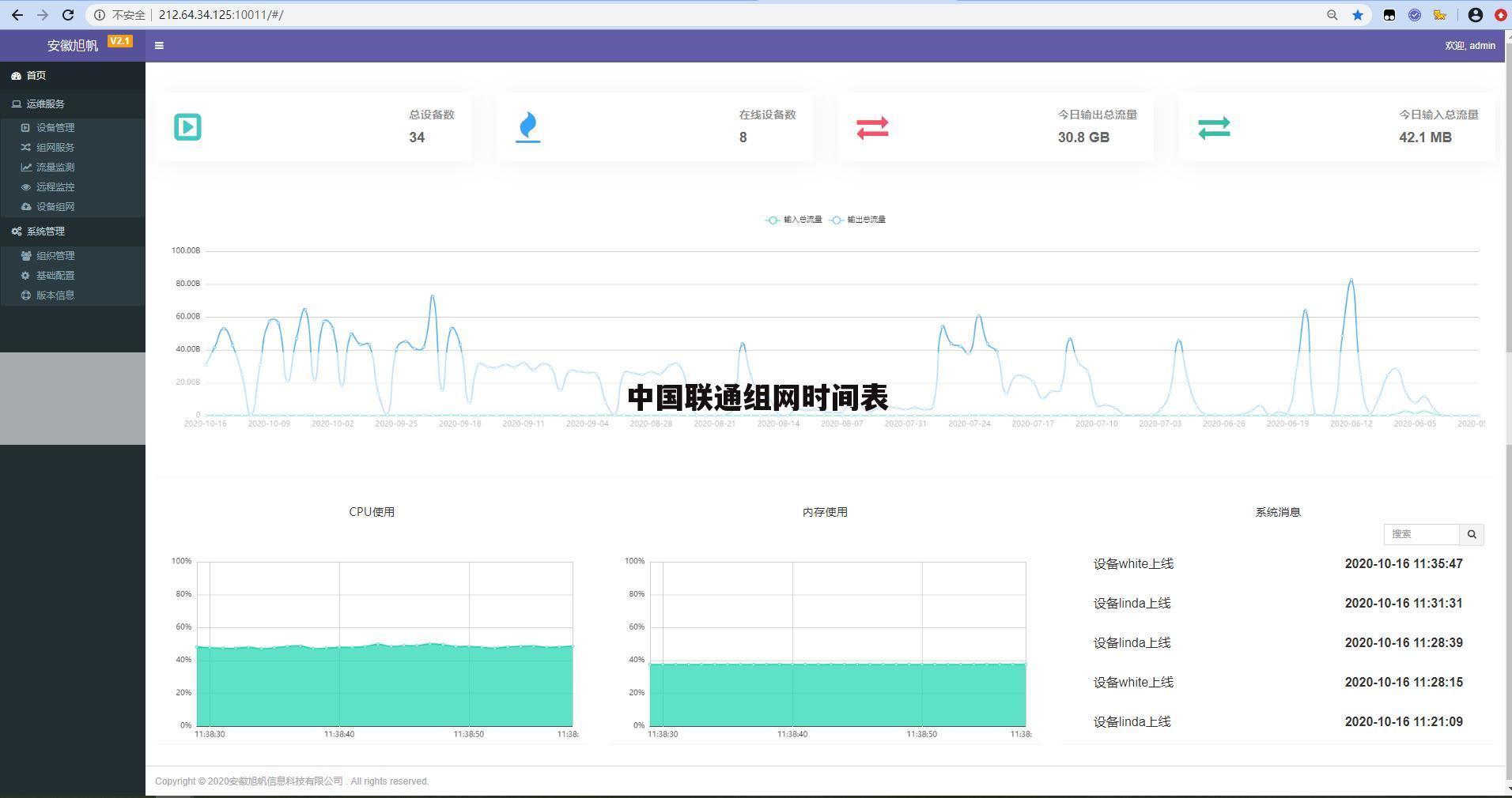 中国联通组网时间表