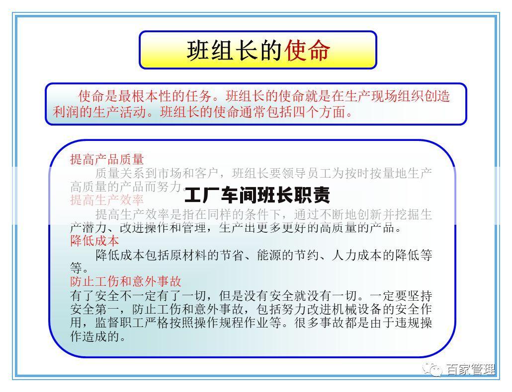 工厂车间班长职责