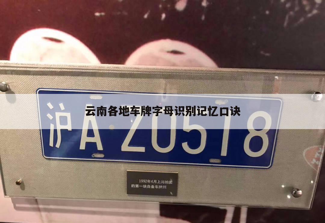 云南各地车牌字母识别记忆口诀