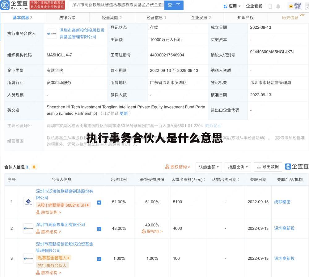 执行事务合伙人是什么意思