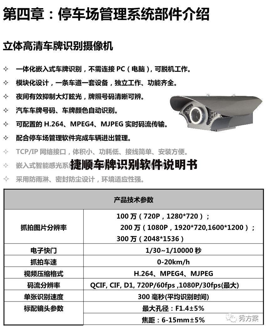 捷顺车牌识别软件说明书