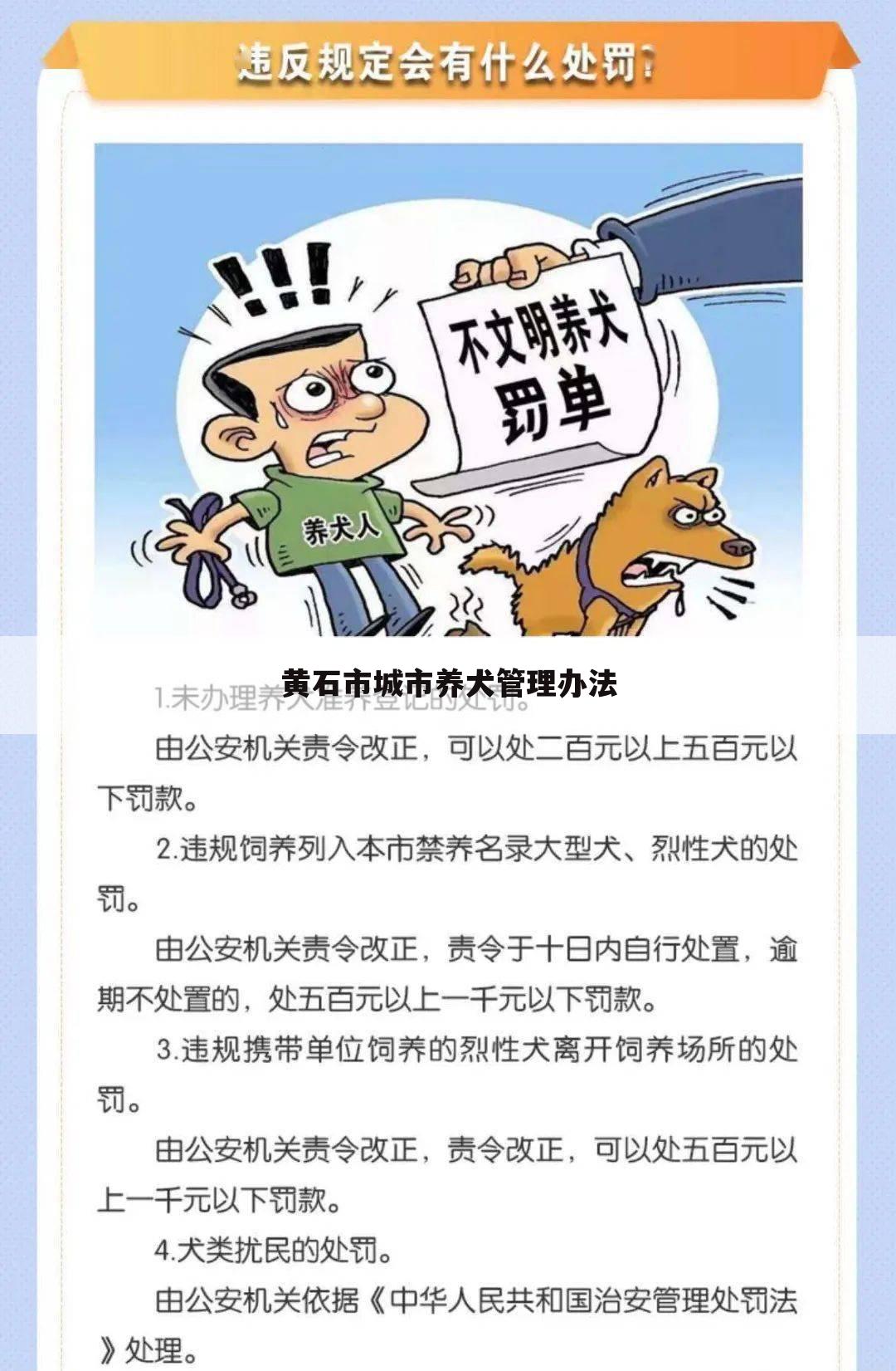 黄石市城市养犬管理办法