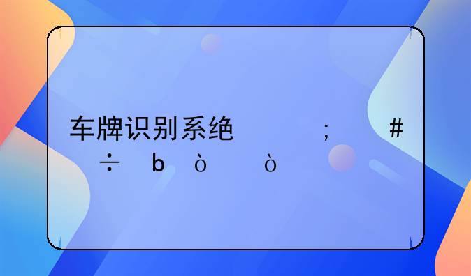 车牌识别系统怎么能防伪？